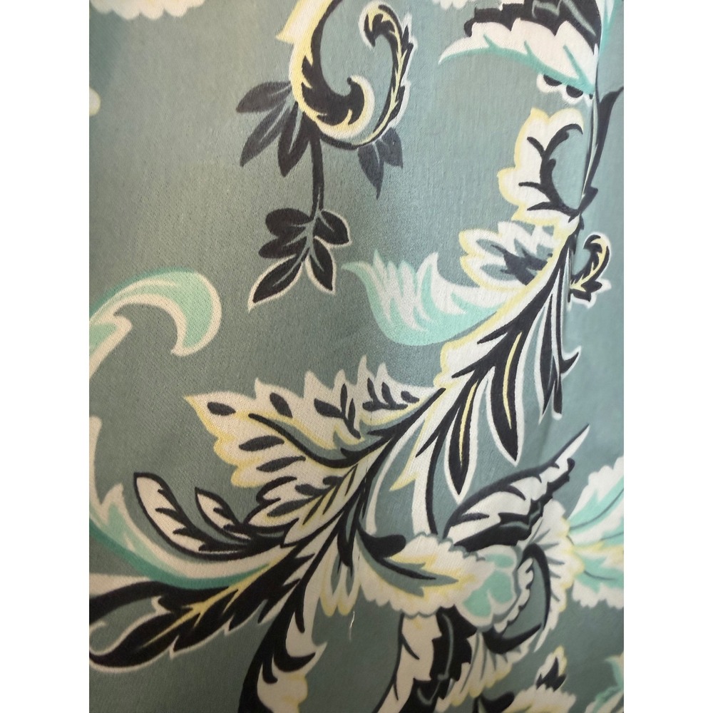LOFT Petites Sage Green Floral Paisley Elastic Neck Long Sleeve Blouse 168 - Picture 4 of 6
